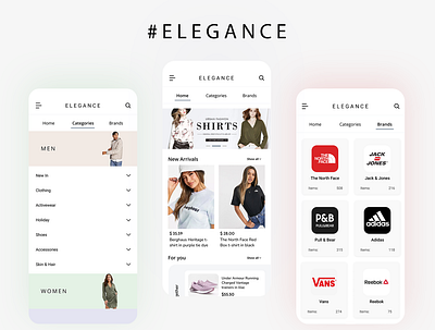 Elegance Ecommerce UI app design ui ux