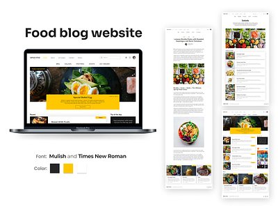 Food blog website blog post foodie webapp design website design