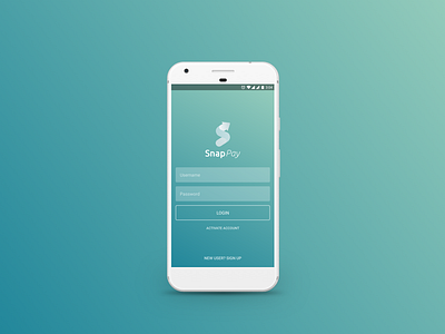 SnapPay Login Screen android flat design mobile application
