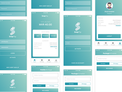 iOS Application Design for SnapPay android apple flat design ios material mobile application swift