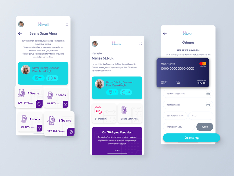 Hiwell App app application dashboard design flat design interface ios mobile ui ux