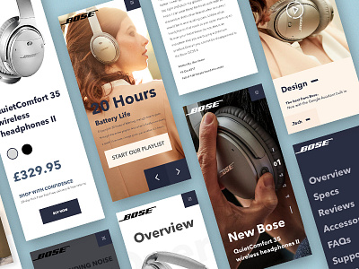 Bose Headphone Mobile Design app application bose flat interaction ios mobile product shop ui ux web