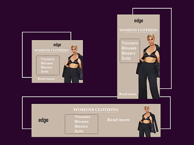 Set of banners for womens clothing store