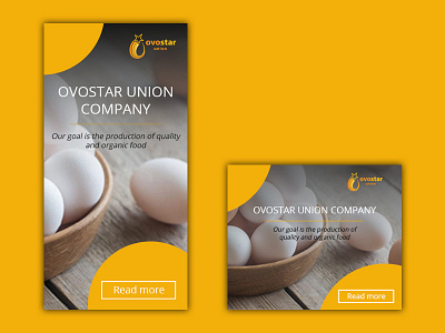 A set of banners for an egg company