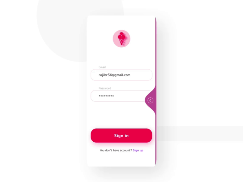 Ice cream parlor onboarding screen ui design