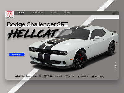 Dodge HellCat Landing Page UI app design figma illustration typography ui ux vector