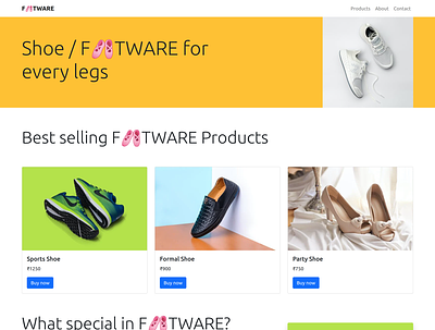 Footwear - Botstrap website template design branding graphic design ui