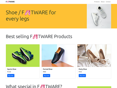 Footwear - Botstrap website template design