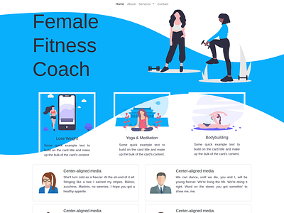 Fitness coach trainer portfolio design - Web design template