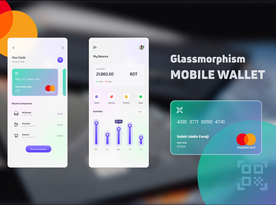 Digital Wallet App app ui digital wallet glassmorphism ui design ux design wallet