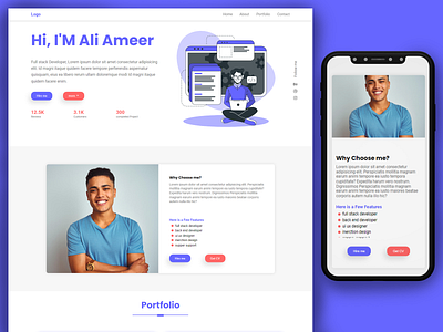 responsive portfolio website react single page