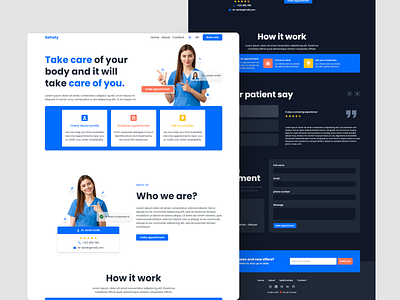 medical website portfolio landing page about app app design appointment contact css design graphic design html css website landing page medical portfolio portfolio website react responsive testimonial ui ux website websitedesign