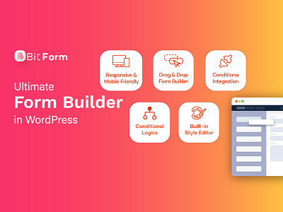 Bit Form Ultimate Form Builder In WordPress banner bit apps bit code bitapps design facebook cover form builder