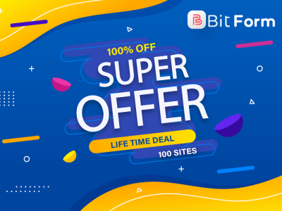 Bit form super offer Life time deal bit apps bit code bitapps facebook ad facebook banner facebook post form builder offer ui