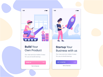 start your business app design flat illustration minimalistic onboarding ui ui design uiux