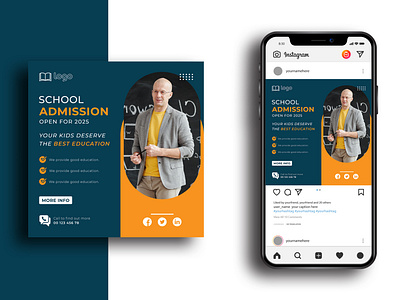 School admission social media post template