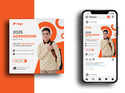 School admission social media post template admission open education banner educational facebook post junior new admission school poster school template social media university