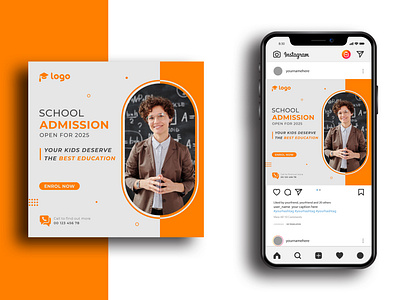 School admission social media post template