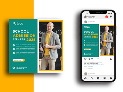 School admission social media post template admission open back to school education banner educational facebook post junior new admission school school poster school template social media university