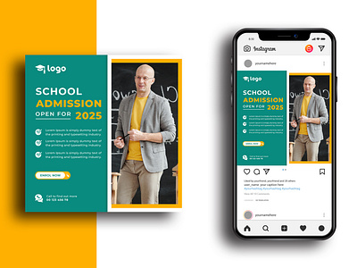 School admission social media post template