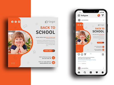 School admission social media post template