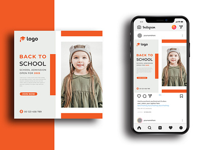 School admission social media post template admission open back to school education banner educational facebook post junior new admission school school poster school template social media university