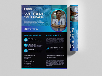 Creative modern medical treatment flyer template