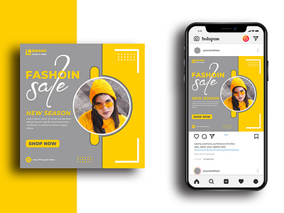 Modern Fashion Sale Social Media Post Template Square Banner For