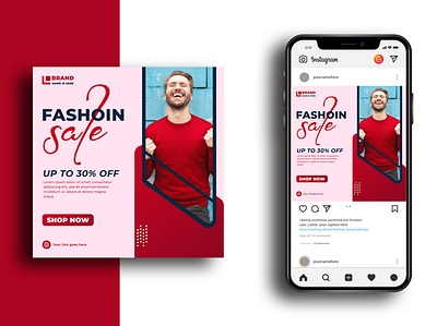 Modern Fashion Sale Social Media Post Template abstract advertising banner business facebook post fashion fashion design flyer marketing media modern post social