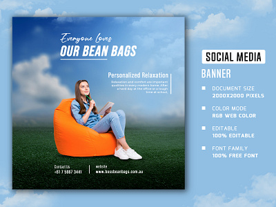 Bean-Bags social media banner and post