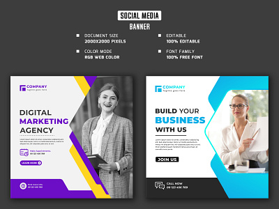 Corporate social media banner and post