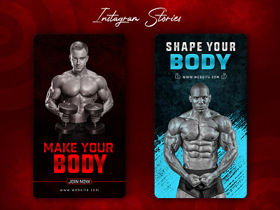 Fitness and gym instagram stories design