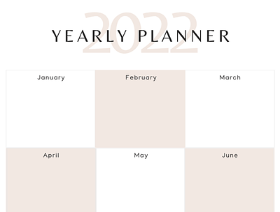 White Minimalist Yearly Planner design graphic design planner