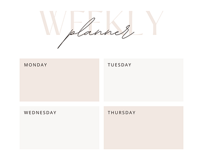 White Minimalist Weekly Planner