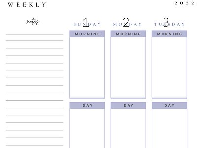 Muted Blue Minimalist Weekly Planner