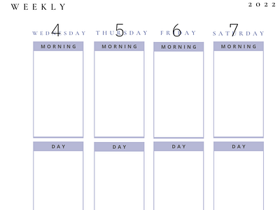 Muted Blue Minimalist Weekly Planner