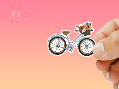 Flower Bicycle Sticker