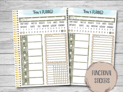 Boho Flower Functional Planner Stickers