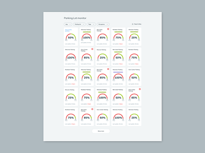 Parking Lot Monitor UI Design dashboard ui webdesign