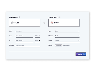 Exchange Currency UI Design crypto exchange finance ui