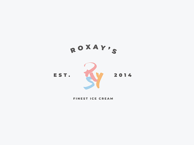 Roxay's Ice cream ice cream logo minimal modern