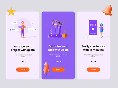 Task Manager (Gesto) 3d 3d art app art branding design illustration ui ux web website