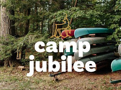 Camp Jubilee logo antlers branding camping deer lake logo river summer camp tent water white space