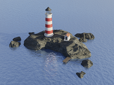 3D lighthouse 3d 3d art 3d blender 3d modeling blender blender3d design lighthouse