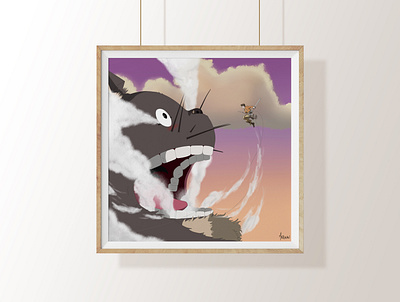 TOTORO x SNK art concept art draw drawing graphic design illustration paint poster snk totoro