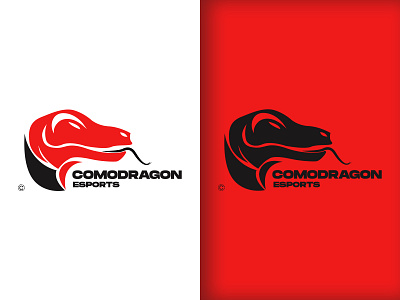 Komodo Dragon Logo black branding design dragon esportlogo esports icon komodo logo red vector white