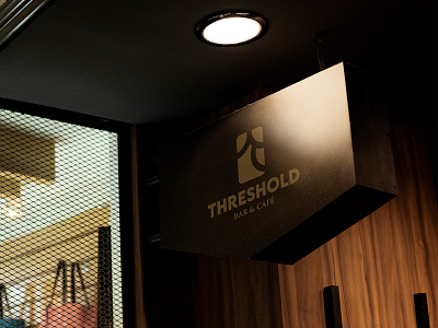 Threshold abstract bar branding brown cafe design logo restaurant simple vector