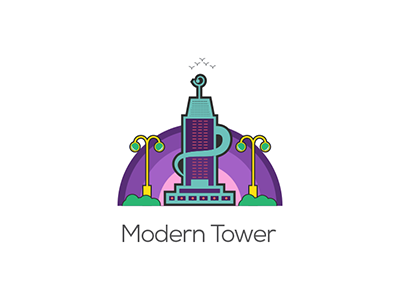 Modern Tower Illustrations art designer freelance graphic illustrations lshazly modern tower