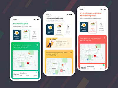 Updated UI | Eat Right food food ordering ilustrations ios app map restaurants tracking ui ux