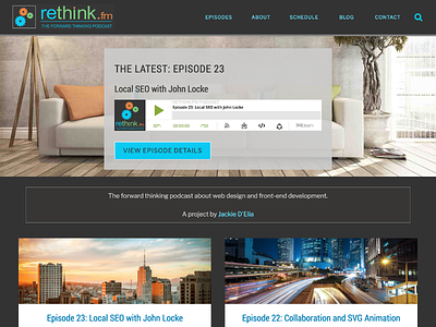 Rethink.fm Website Design genesis framework podcast svg animation wordpress